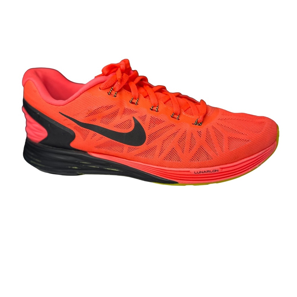 Nike LunarGlide 6 Men's Running Dynamic Support Shoes Black/Orange, Size 11.5